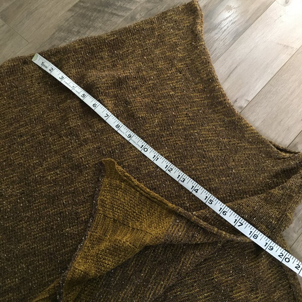 Bill Baber Scotland Linen Cotton Knit Cape Shawl Harvest Gold One Size - Picture 13 of 16